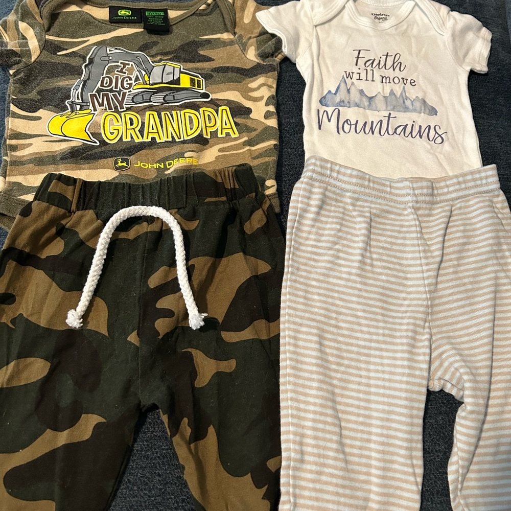 John Deere Green and Yellow Camo Baby Onesie